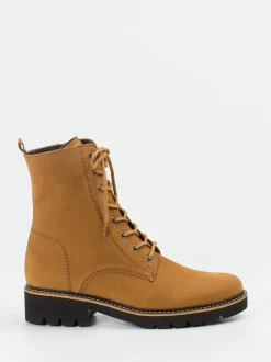 Gabor Comfort – Schnürboots aus Nubukleder cognacbraun