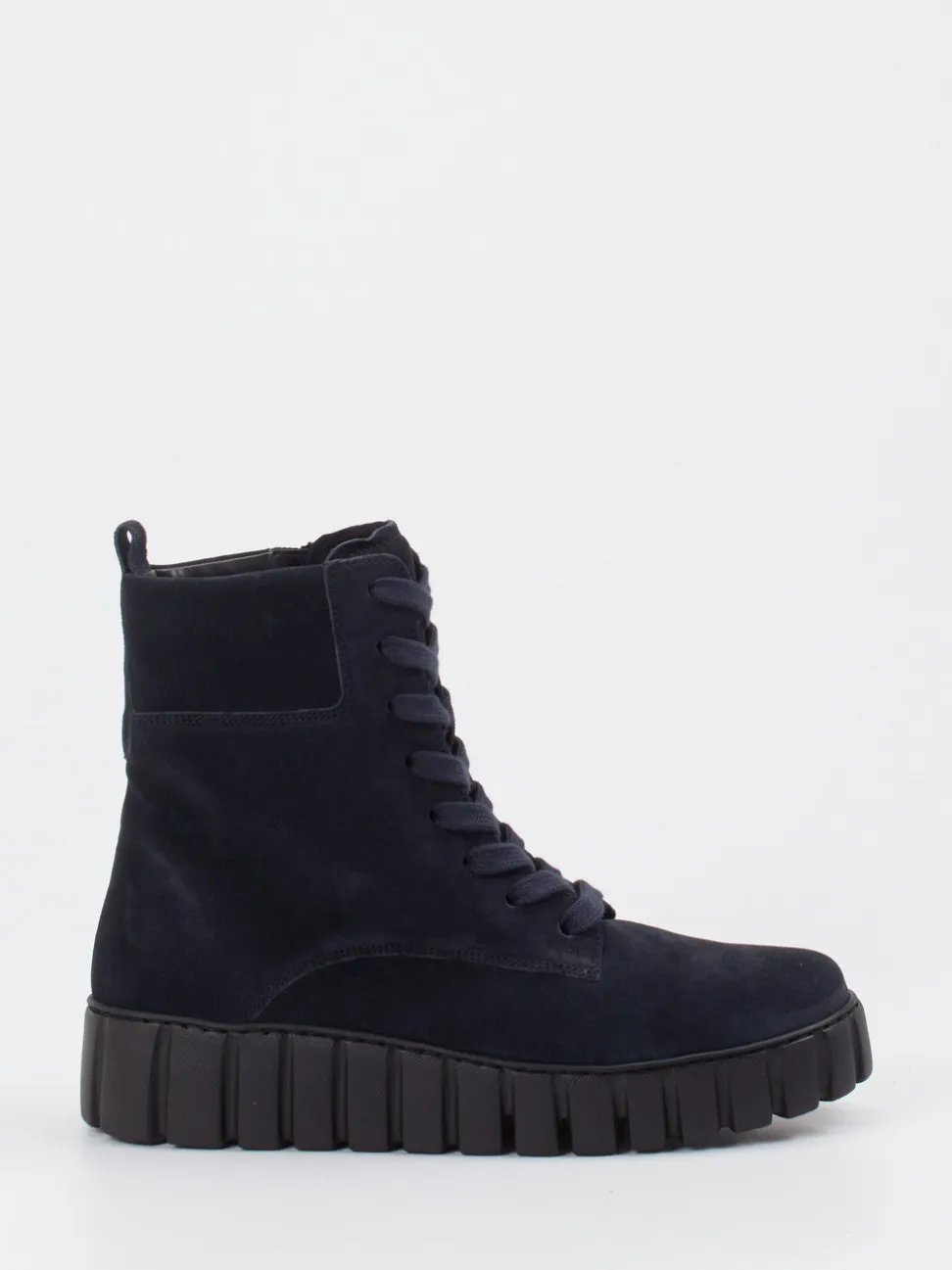 Gabor Comfort – Schnürboots aus Veloursleder in Blau