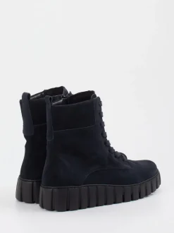 Gabor Comfort – Schnürboots aus Veloursleder in Blau