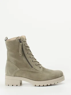 Gabor Comfort – Schnürboots aus Veloursleder Taupe