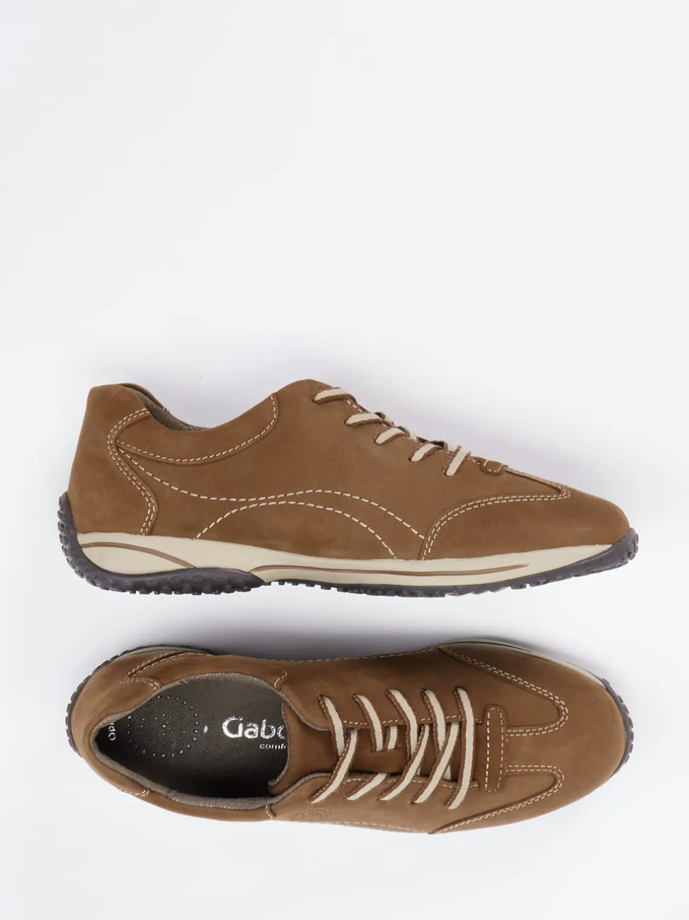 Gabor Comfort – Schnürschuh aus Nubukleder braun