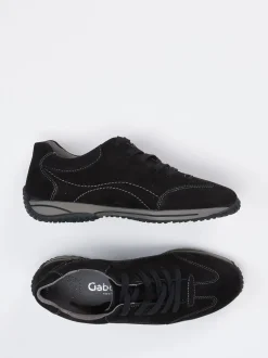 Gabor Comfort – Schnürschuhe aus Nubukleder schwarz
