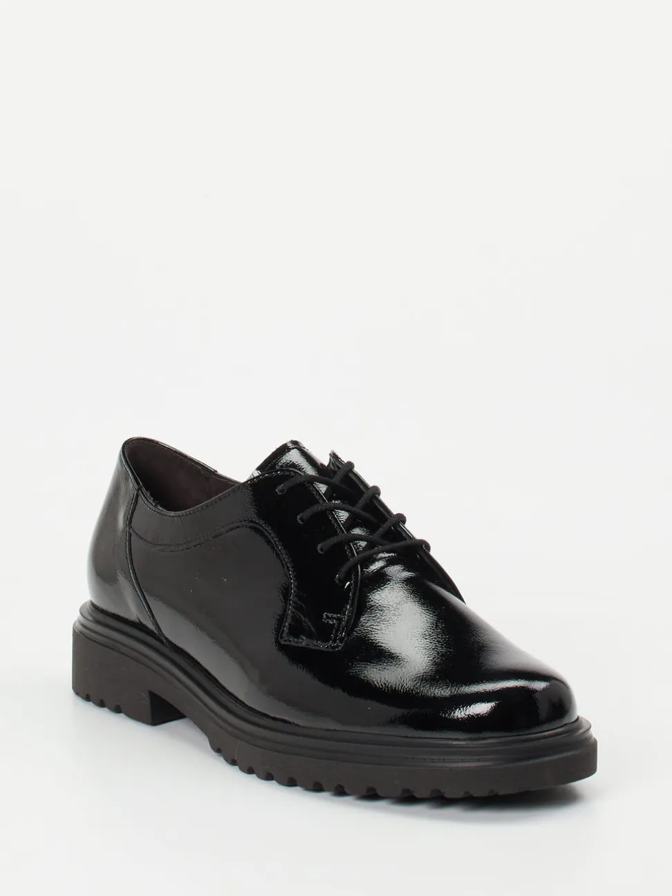 Gabor Comfort – Schnürschuh aus Lackleder schwarz
