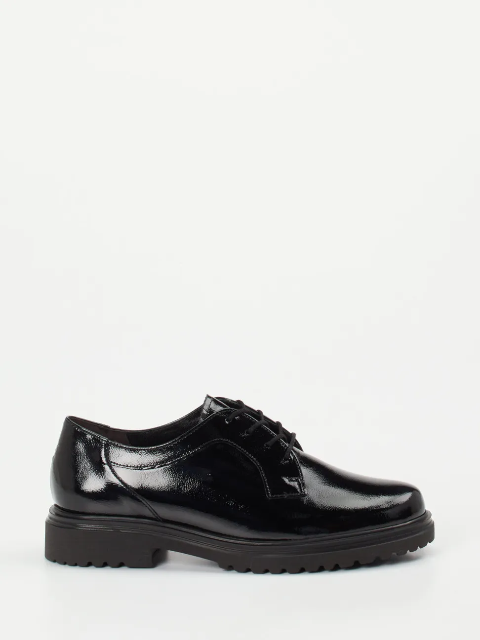 Gabor Comfort – Schnürschuh aus Lackleder schwarz
