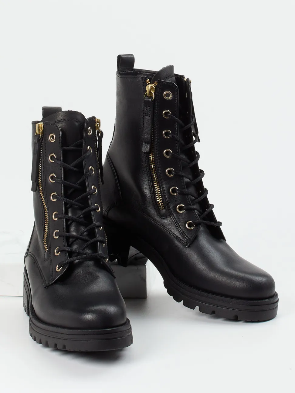 Gabor Comfort – Schnürstiefelette aus Kalbleder schwarz