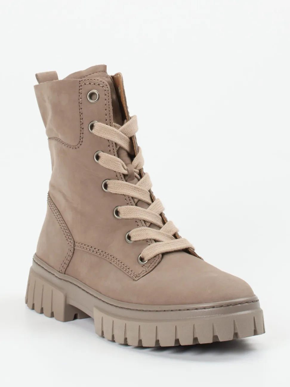 Gabor Comfort – Schnürstiefelette aus Nubukleder Taupe