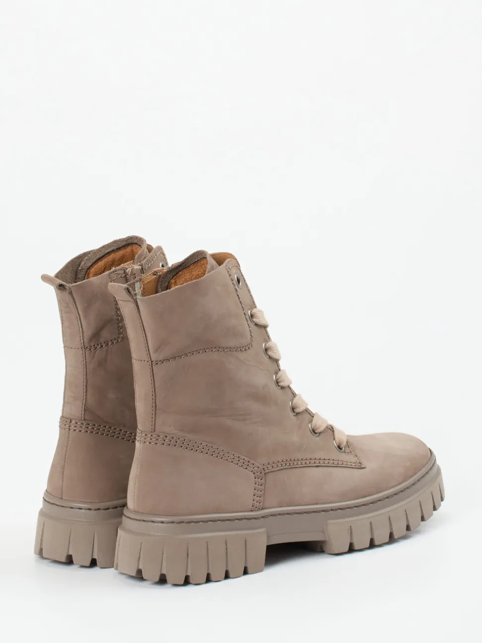 Gabor Comfort – Schnürstiefelette aus Nubukleder Taupe