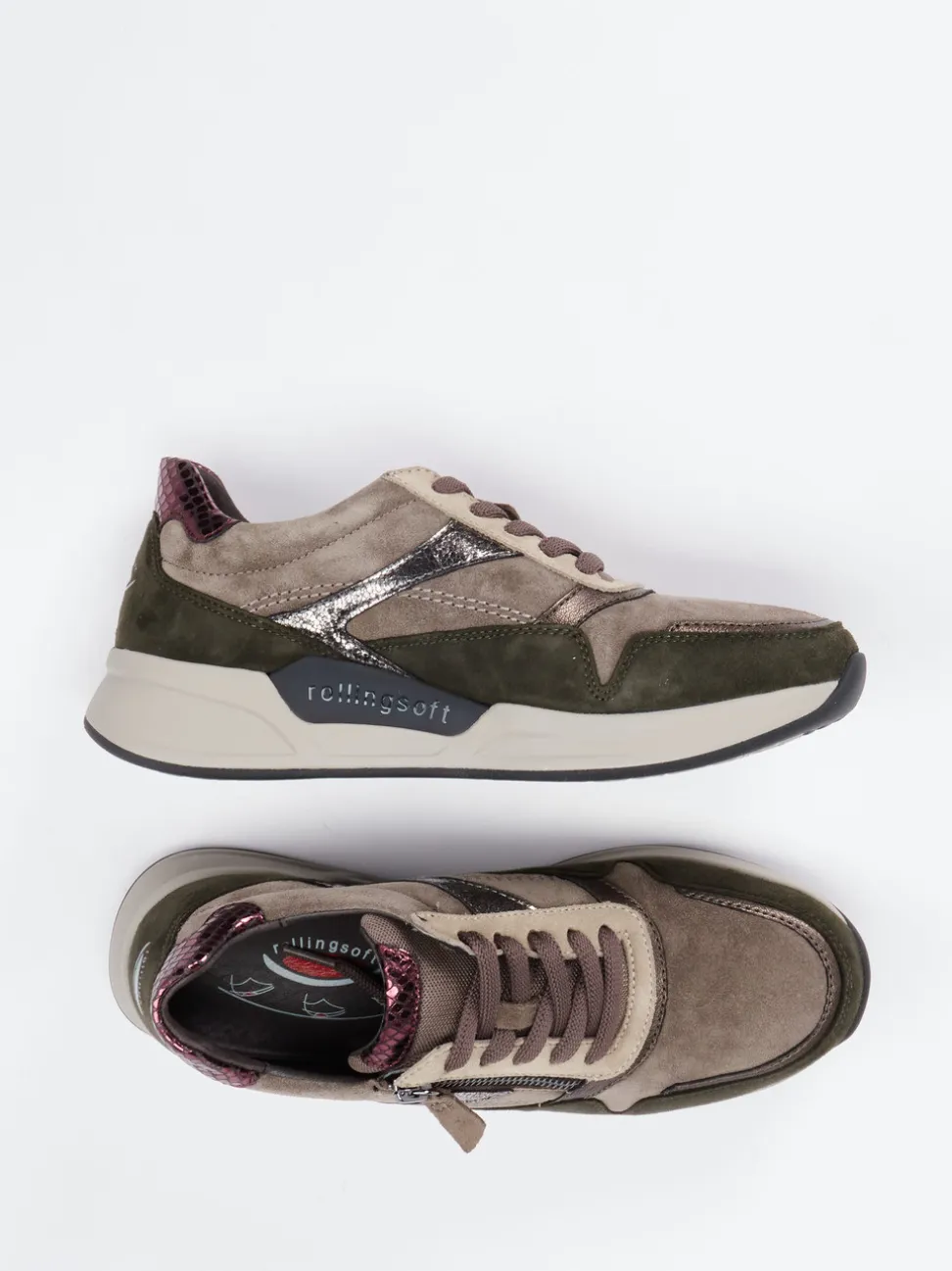 Gabor Comfort – Sneaker aus Veloursleder in Herbstfarben