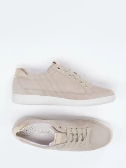 Gabor Comfort – Sneaker aus Veloursleder beige
