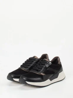 Gabor Comfort – Sneaker aus Velourleder in Schwarz