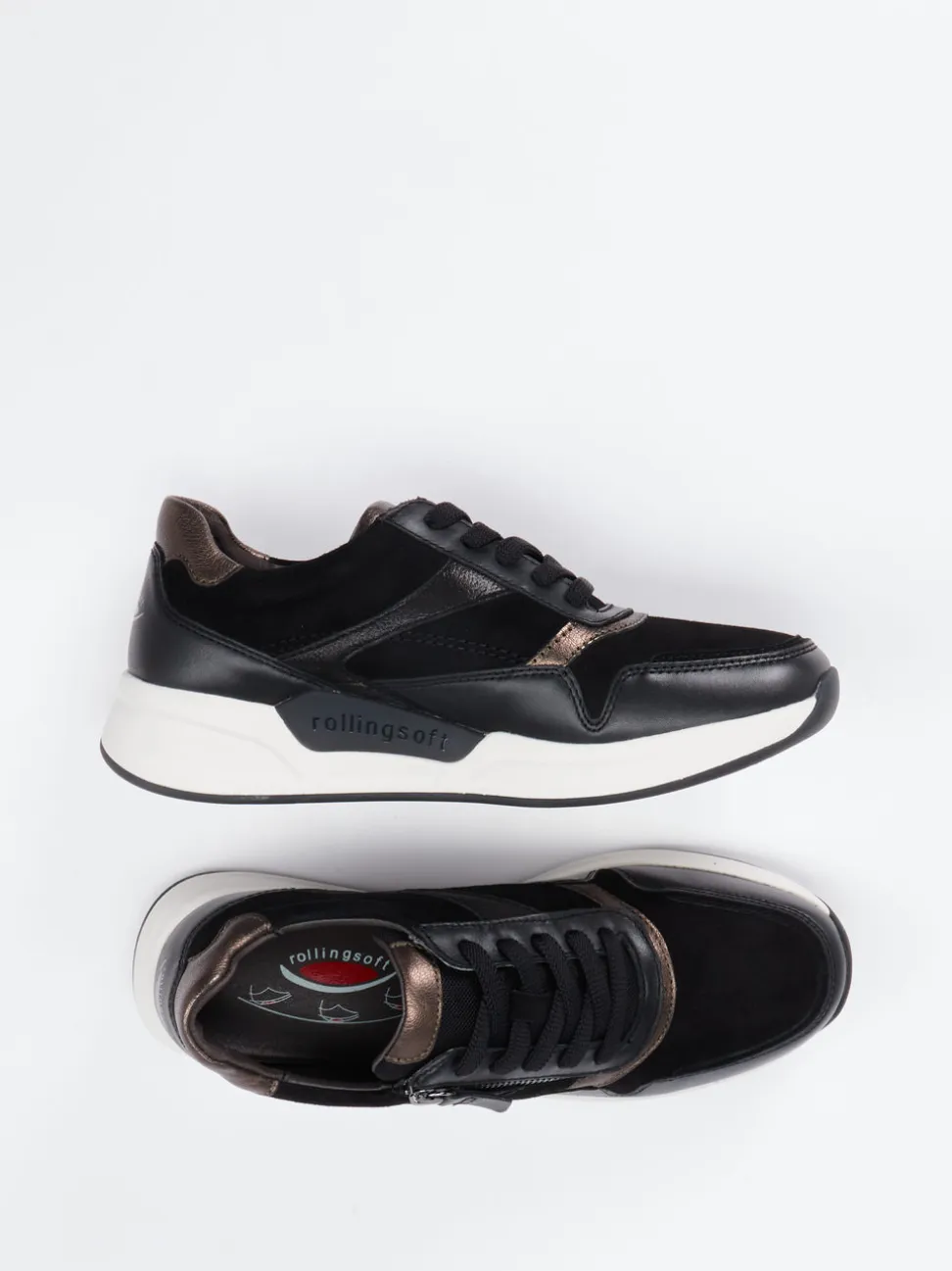 Gabor Comfort – Sneaker aus Velourleder in Schwarz