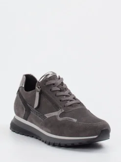 Gabor Comfort – Sneaker aus Veloursleder in Grau