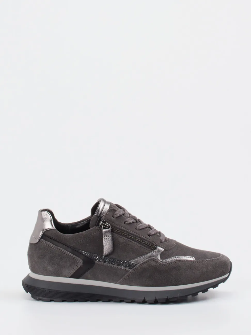Gabor Comfort – Sneaker aus Veloursleder in Grau
