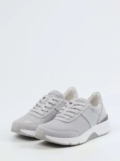 Gabor Comfort – Sneaker aus Velour/Textil hellgrau