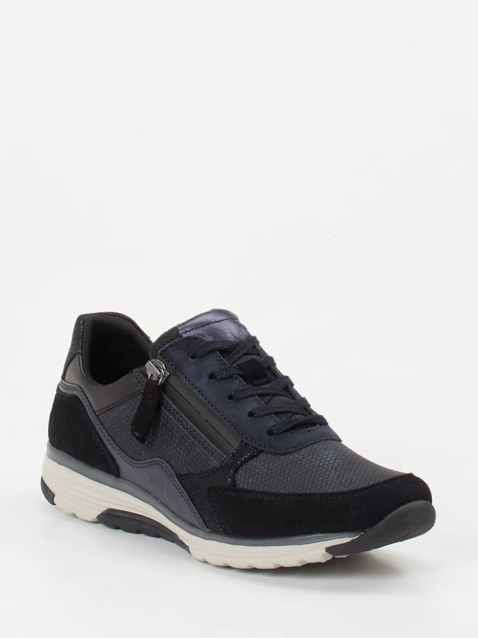 Gabor Comfort – Sneaker aus Metallicleder in Blau
