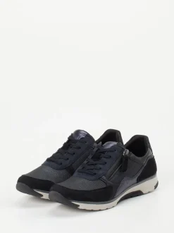 Gabor Comfort – Sneaker aus Metallicleder in Blau