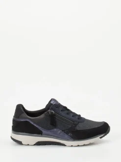 Gabor Comfort – Sneaker aus Metallicleder in Blau