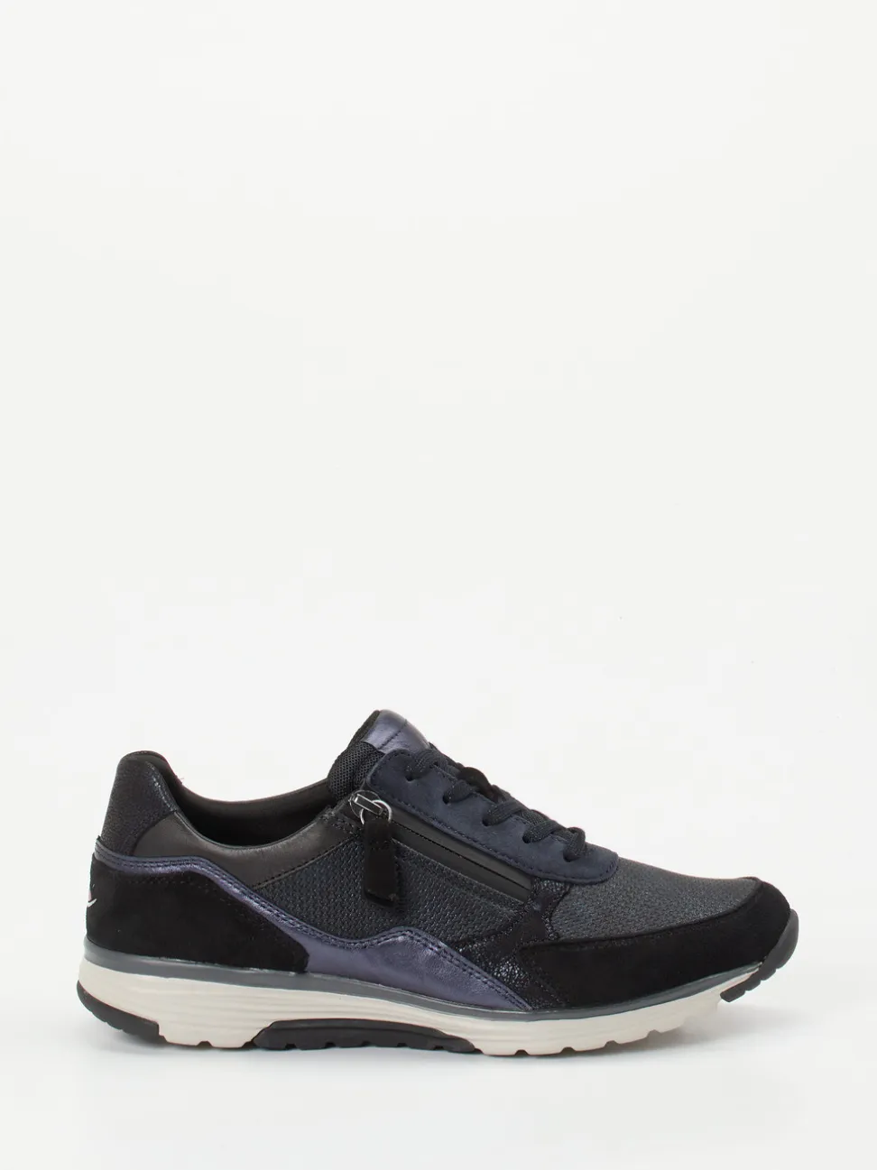Gabor Comfort – Sneaker aus Metallicleder in Blau