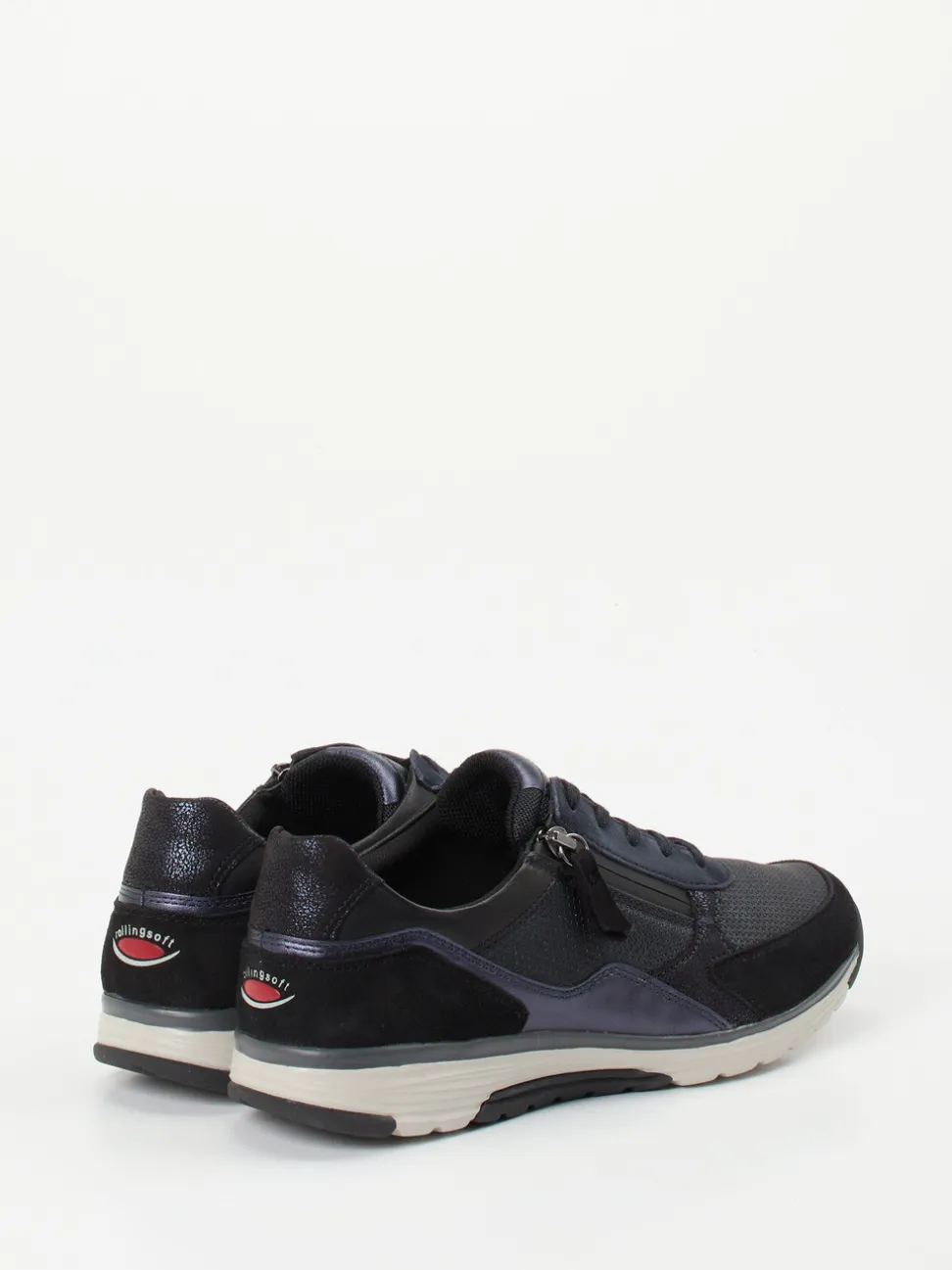Gabor Comfort – Sneaker aus Metallicleder in Blau