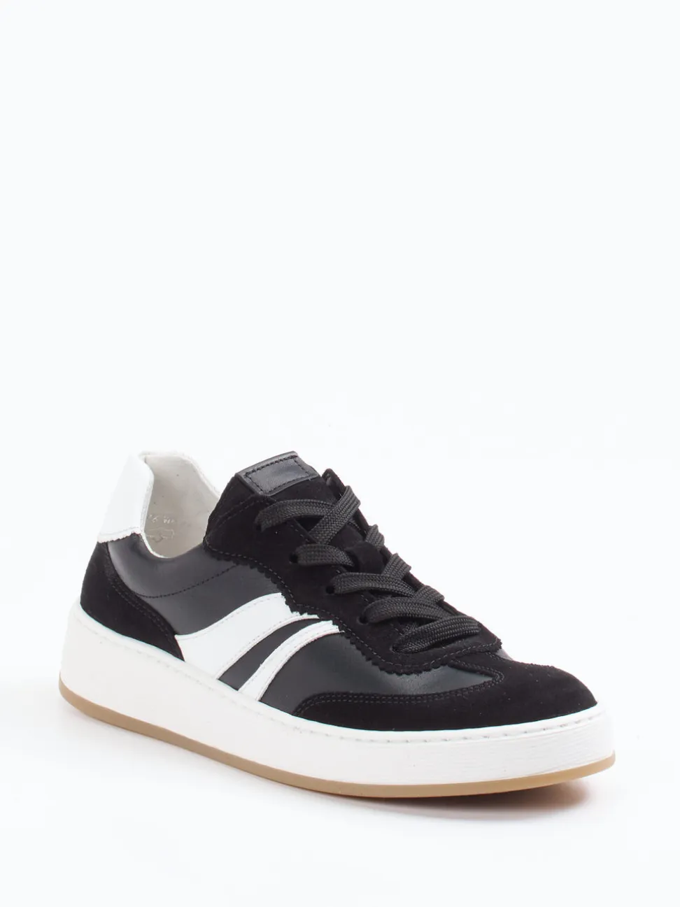 Gabor Comfort – Sneaker aus Velours- und Glattleder schwarz