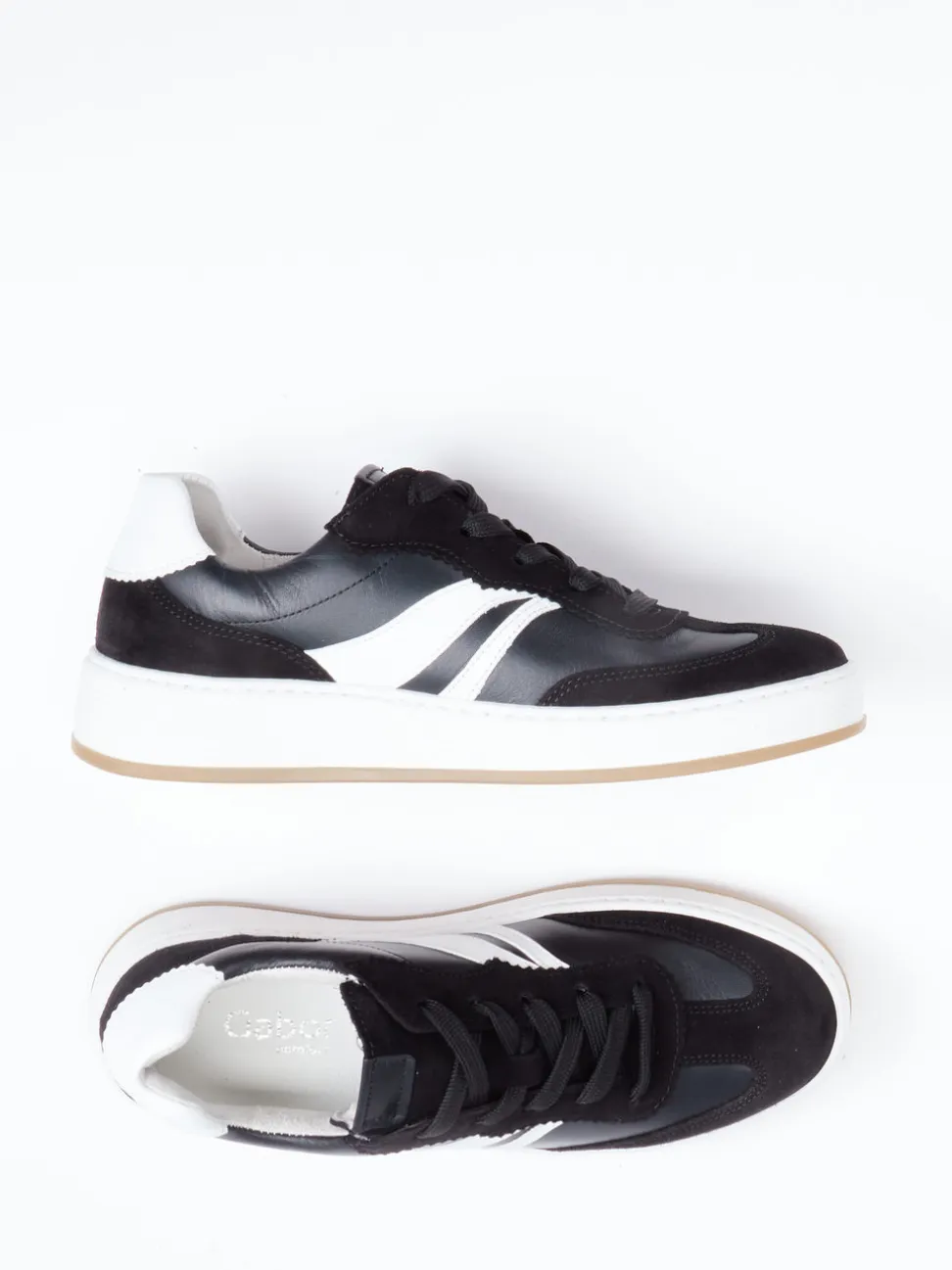 Gabor Comfort – Sneaker aus Velours- und Glattleder schwarz
