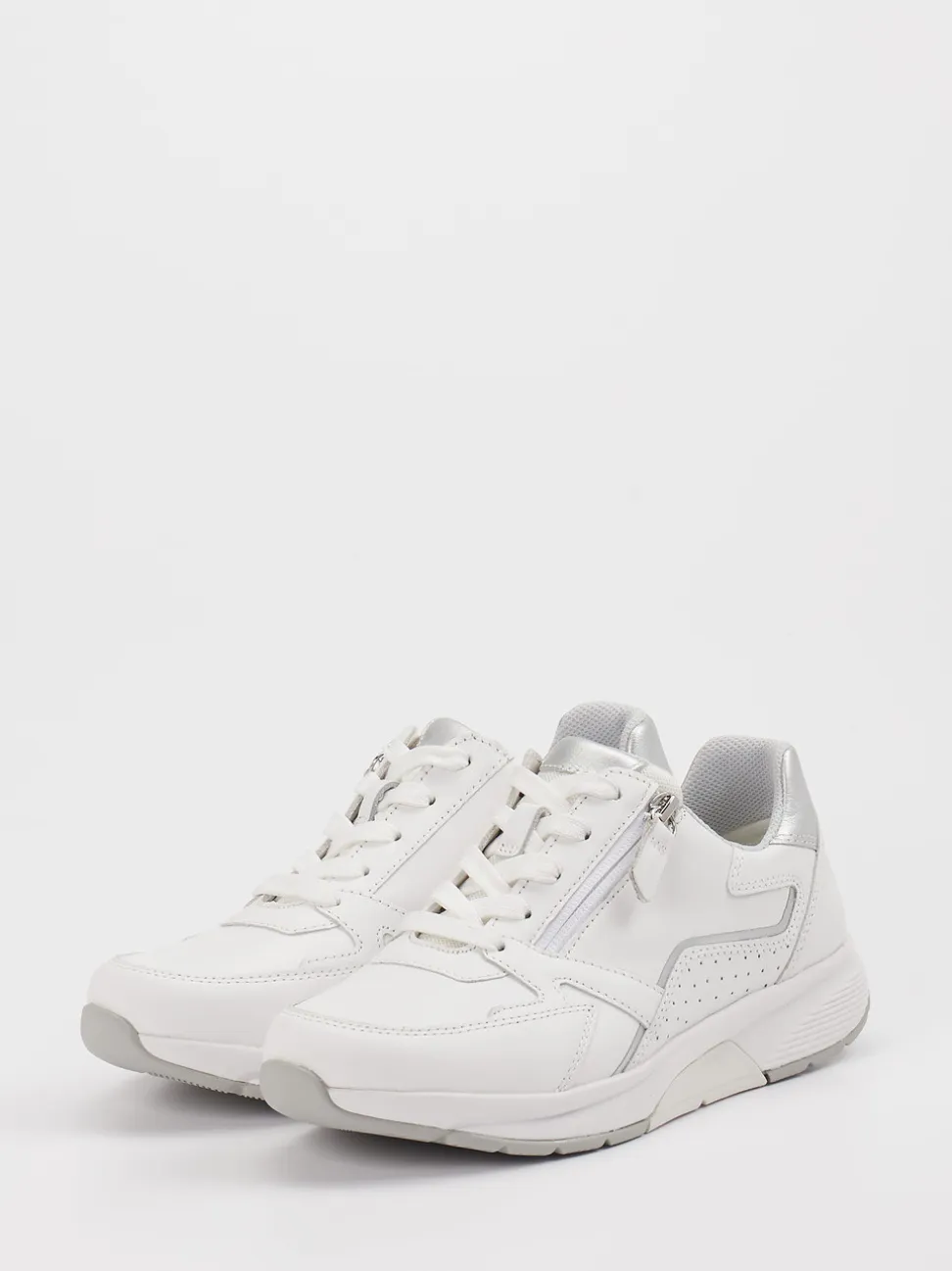 Gabor Comfort – Sneaker aus Kalbleder in Offwhite