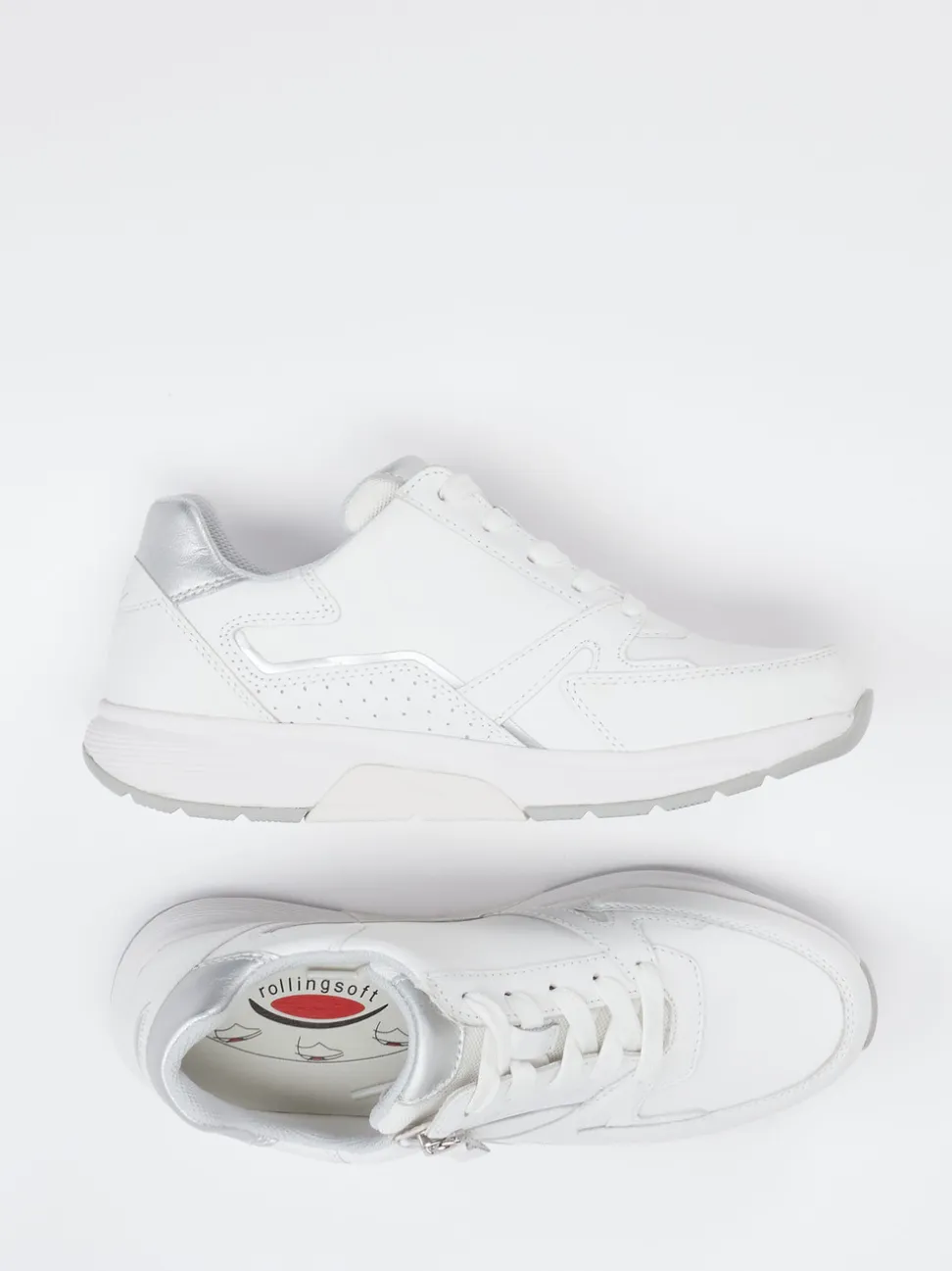 Gabor Comfort – Sneaker aus Kalbleder in Offwhite