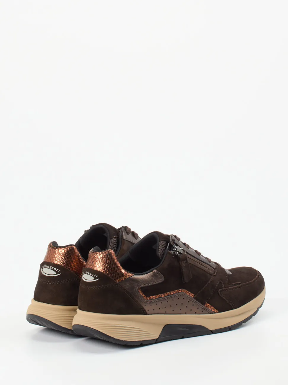 Gabor Comfort – Sneaker aus Veloursleder Dunkelbraun