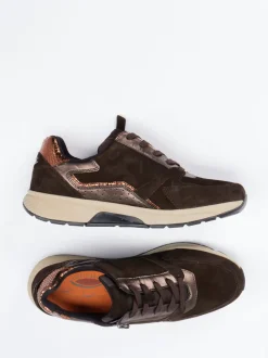 Gabor Comfort – Sneaker aus Veloursleder Dunkelbraun