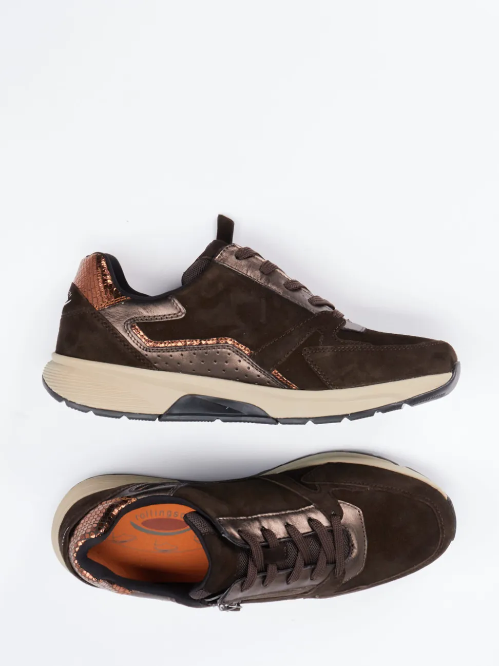 Gabor Comfort – Sneaker aus Veloursleder Dunkelbraun