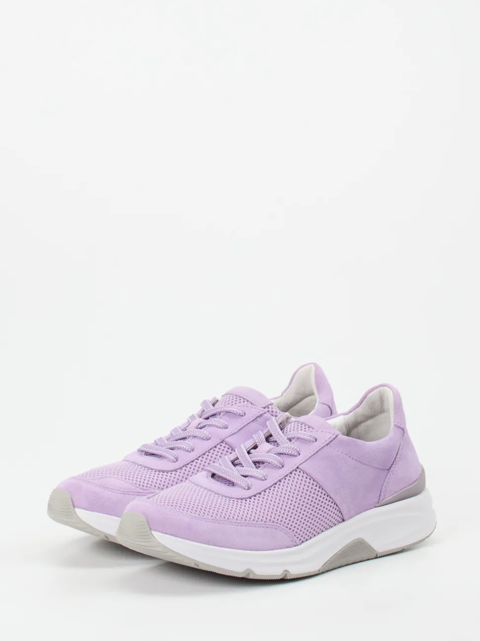 Gabor Comfort – Sneaker aus Velour/Textil in Flieder