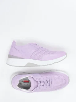 Gabor Comfort – Sneaker aus Velour/Textil in Flieder