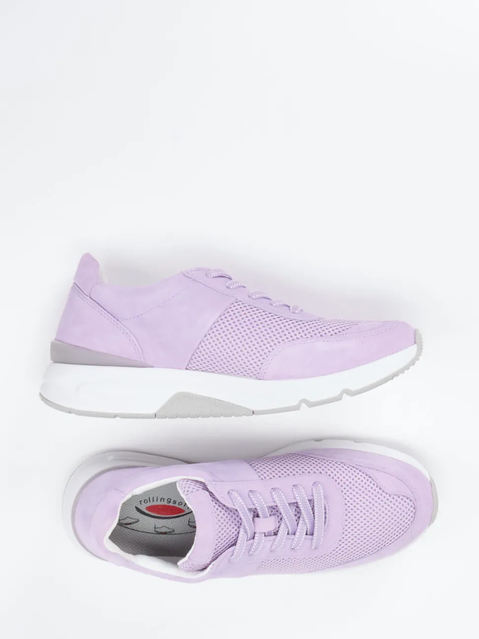 Gabor Comfort – Sneaker aus Velour/Textil in Flieder