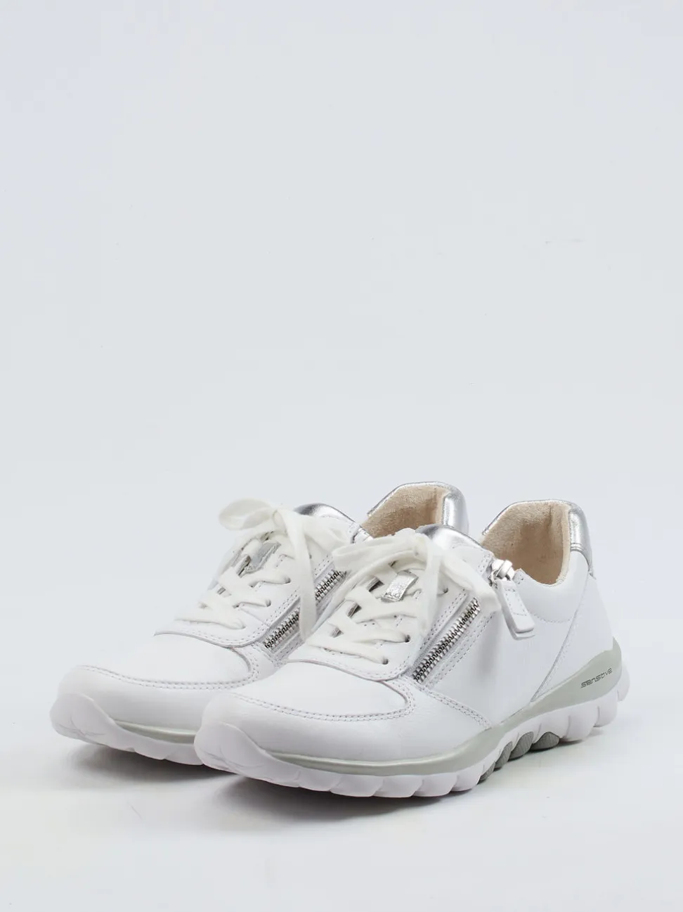Gabor Comfort – Sneaker aus Kalbleder in Weiß