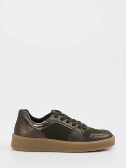 Gabor Comfort – Sneaker aus Veloursleder Olivgrün