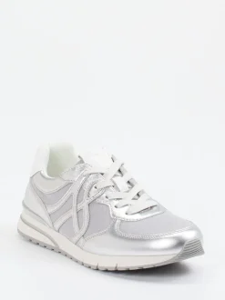 Gabor Comfort – Sneaker aus Metallicleder silber