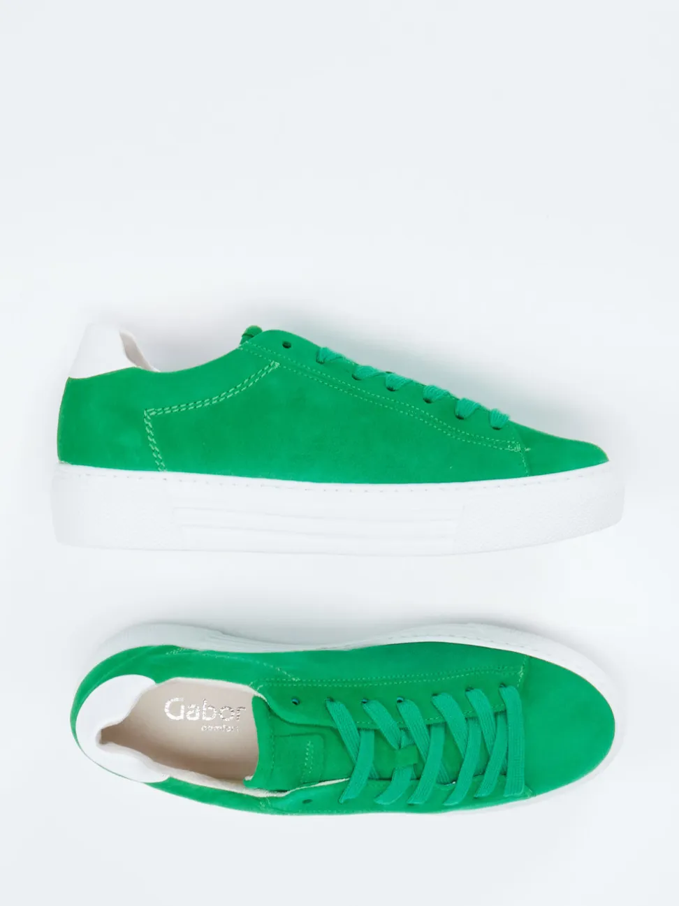 Gabor Comfort – Sneaker aus Veloursleder grasgrün