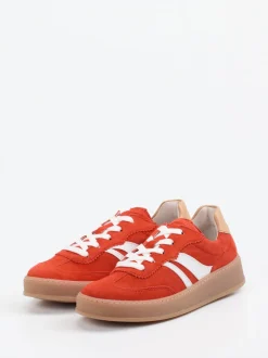 Gabor Comfort – Sneaker aus Veloursleder in Rot