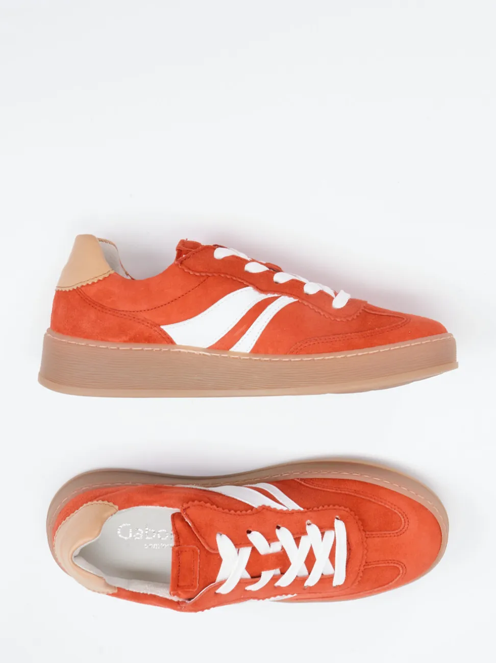 Gabor Comfort – Sneaker aus Veloursleder in Rot