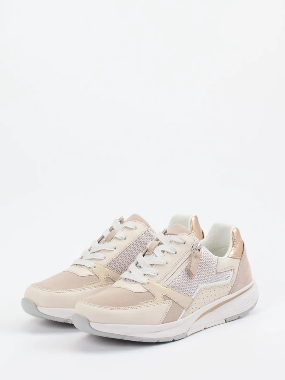 Gabor Comfort – Sneaker aus Veloursleder in Beige
