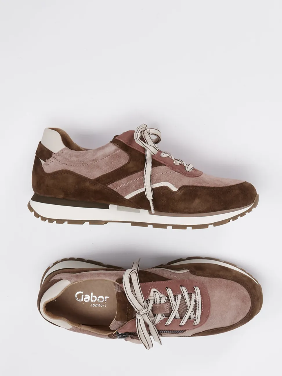Gabor Comfort – Sneaker aus Veloursleder Altrosa