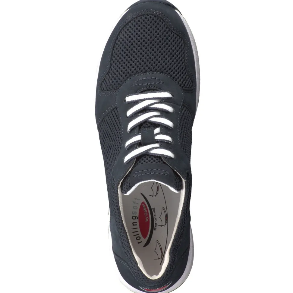 Gabor Comfort – Sneaker aus Nubukleder in Blau