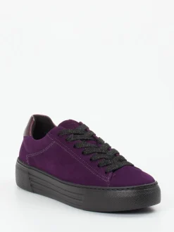 Gabor Comfort – Sneaker aus Veloursleder Violett