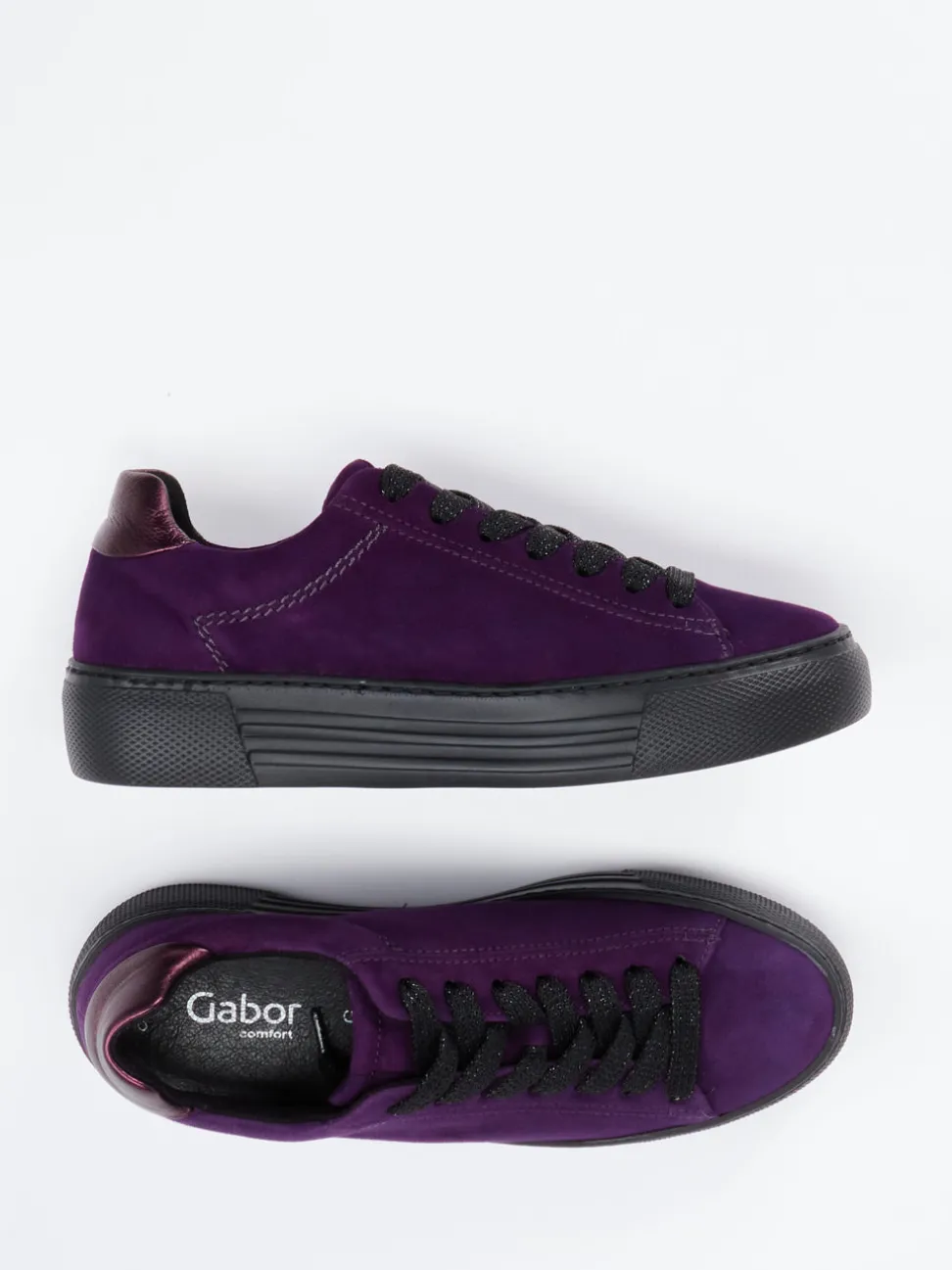 Gabor Comfort – Sneaker aus Veloursleder Violett