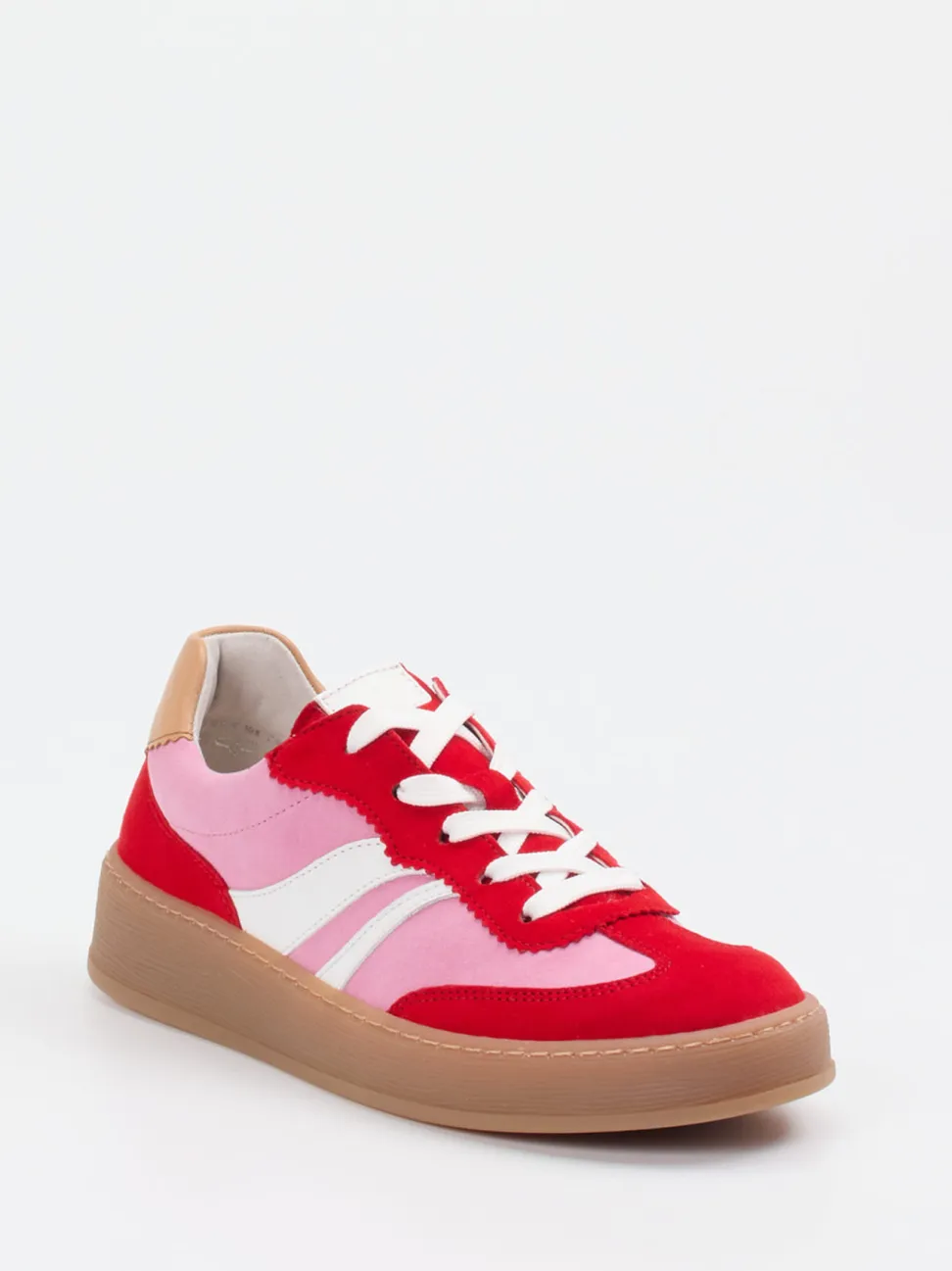 Gabor Comfort – Sneaker aus Veloursleder in Rot