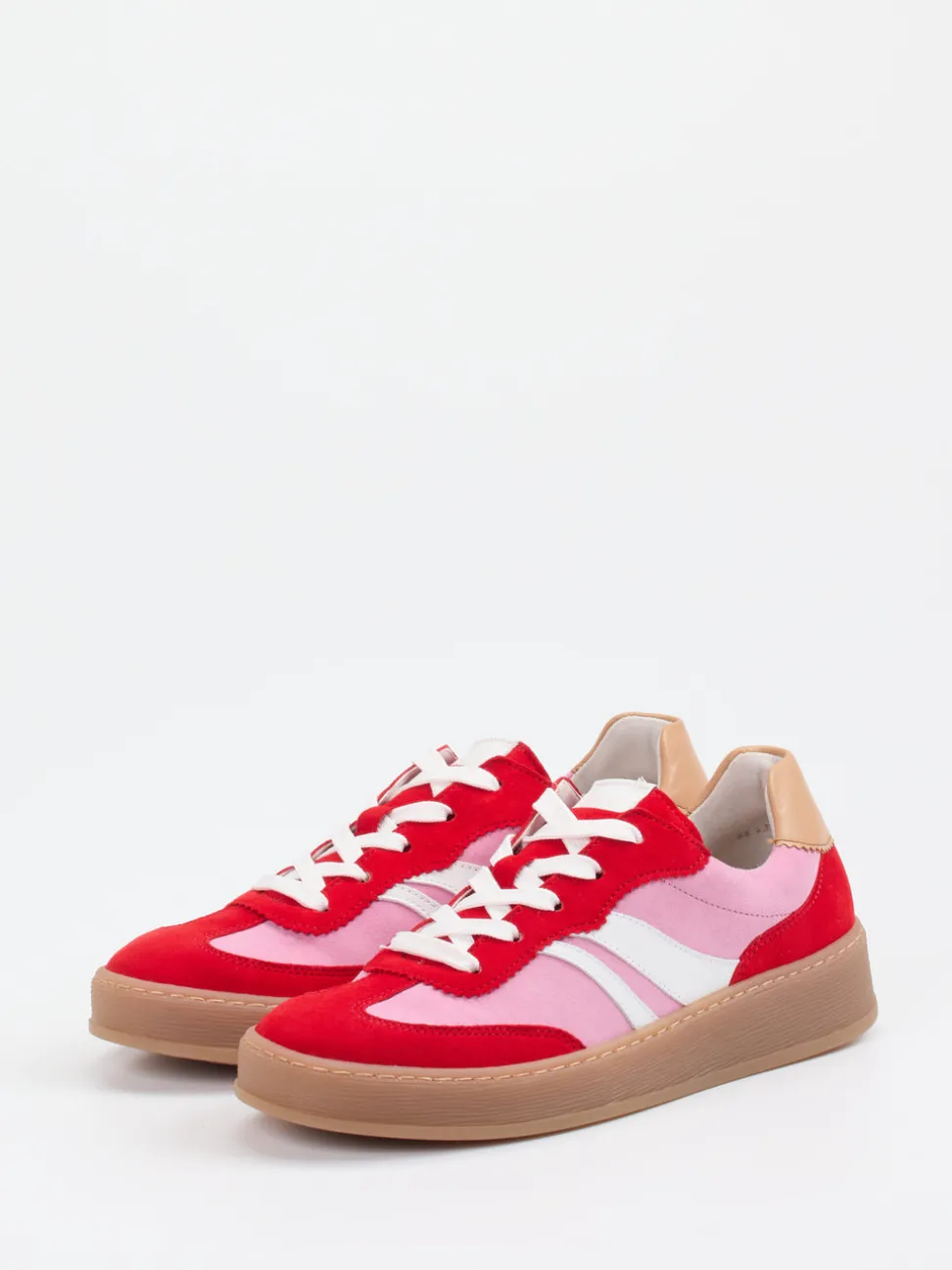 Gabor Comfort – Sneaker aus Veloursleder in Rot