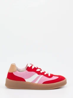Gabor Comfort – Sneaker aus Veloursleder in Rot