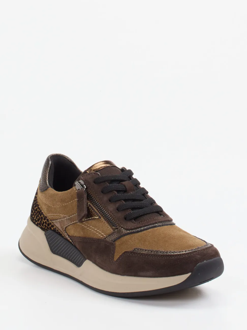 Gabor Comfort – Sneaker aus Veloursleder cognacbraun
