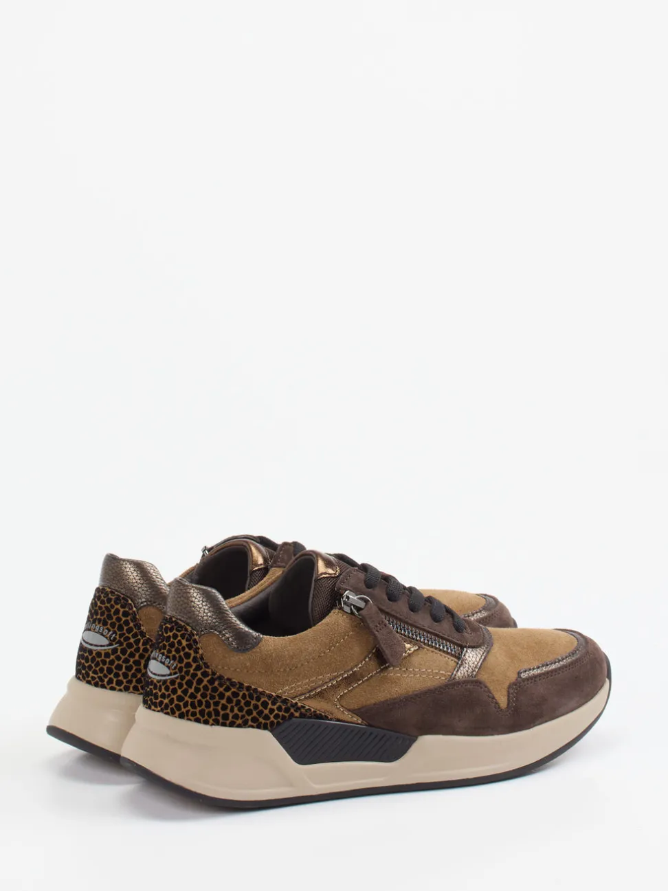 Gabor Comfort – Sneaker aus Veloursleder cognacbraun