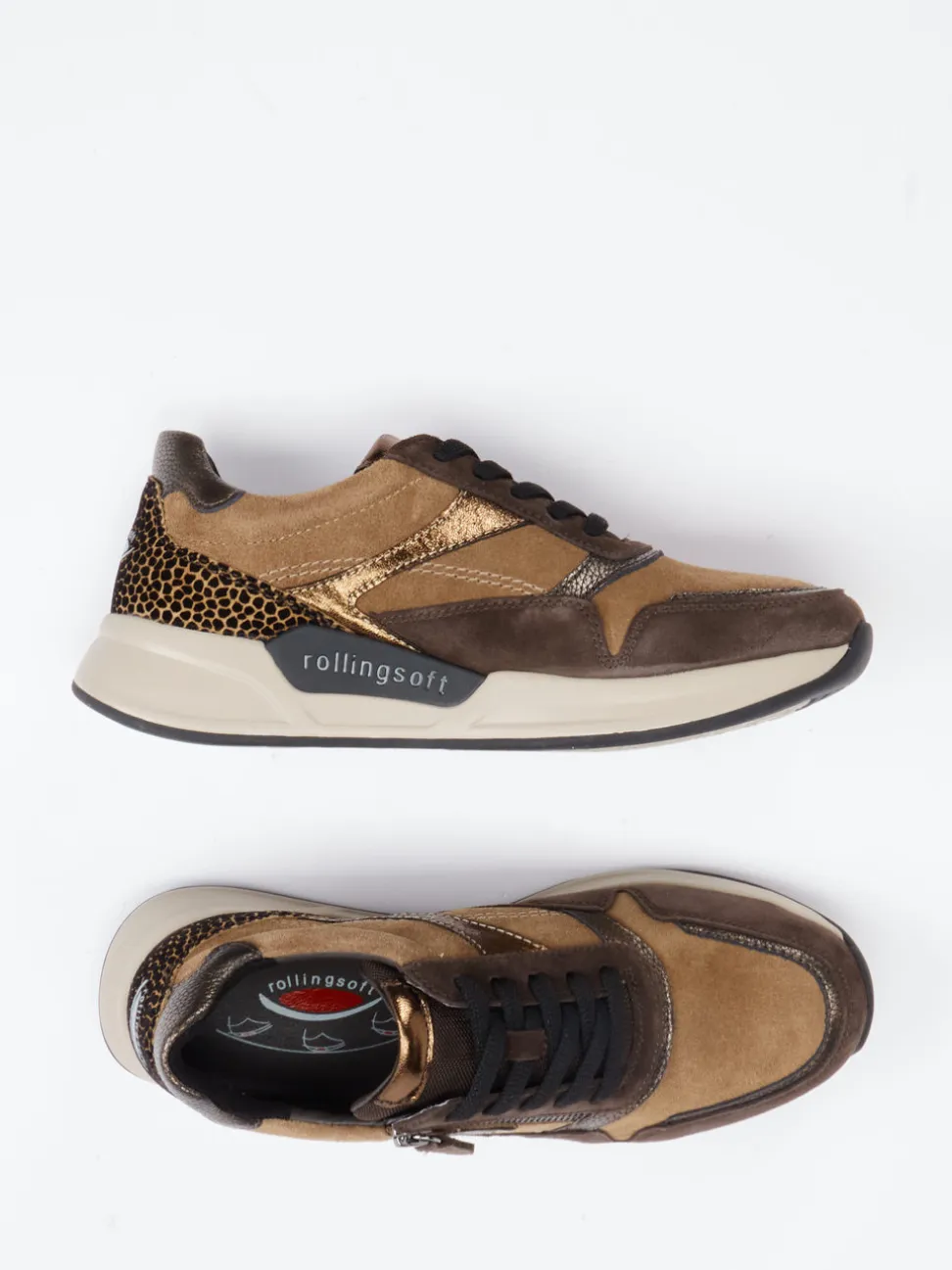 Gabor Comfort – Sneaker aus Veloursleder cognacbraun
